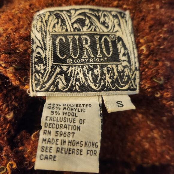 Anthropologie CURIO Small Wool Blend Patchwork Cardigan Sweater BoHo Cottagecore - Picture 9 of 10